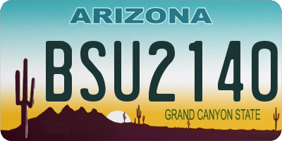 AZ license plate BSU2140