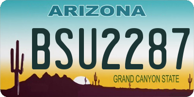 AZ license plate BSU2287