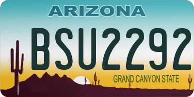 AZ license plate BSU2292