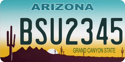 AZ license plate BSU2345