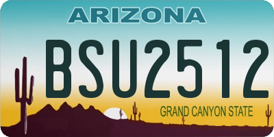 AZ license plate BSU2512