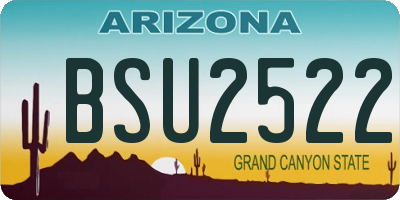 AZ license plate BSU2522