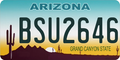 AZ license plate BSU2646