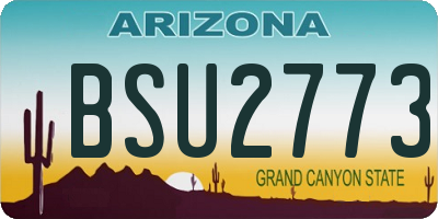 AZ license plate BSU2773