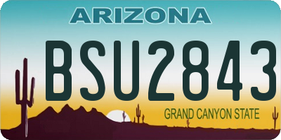 AZ license plate BSU2843