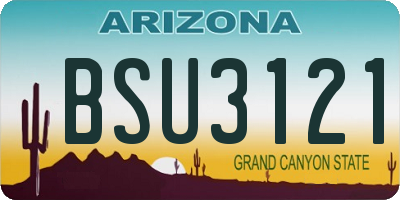 AZ license plate BSU3121