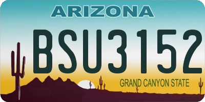 AZ license plate BSU3152