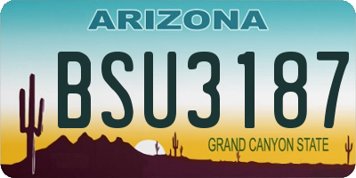 AZ license plate BSU3187