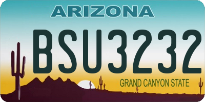 AZ license plate BSU3232