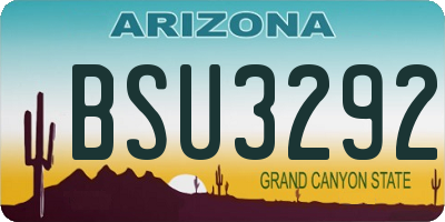 AZ license plate BSU3292