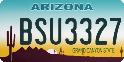 AZ license plate BSU3327