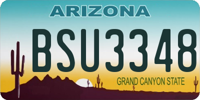 AZ license plate BSU3348