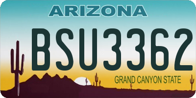 AZ license plate BSU3362