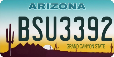 AZ license plate BSU3392