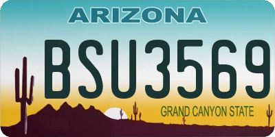 AZ license plate BSU3569