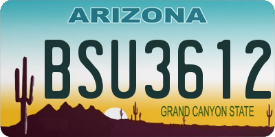 AZ license plate BSU3612