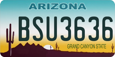 AZ license plate BSU3636