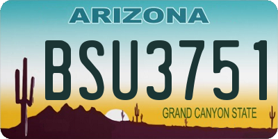 AZ license plate BSU3751