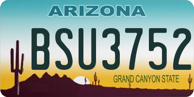 AZ license plate BSU3752