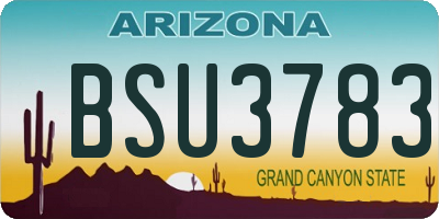 AZ license plate BSU3783