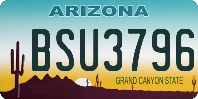 AZ license plate BSU3796