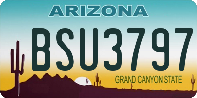 AZ license plate BSU3797