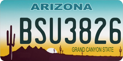 AZ license plate BSU3826