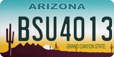 AZ license plate BSU4013