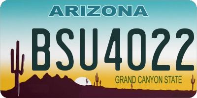 AZ license plate BSU4022