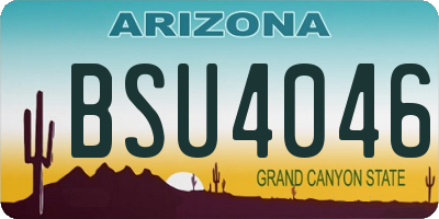 AZ license plate BSU4046