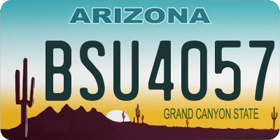 AZ license plate BSU4057