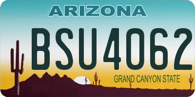 AZ license plate BSU4062
