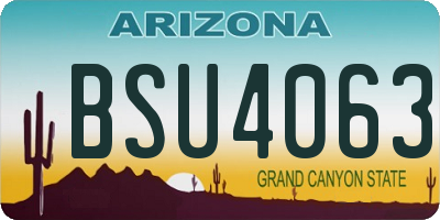 AZ license plate BSU4063