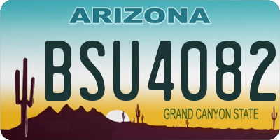 AZ license plate BSU4082
