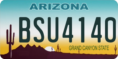 AZ license plate BSU4140