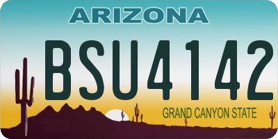 AZ license plate BSU4142