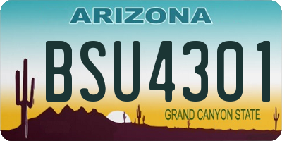AZ license plate BSU4301