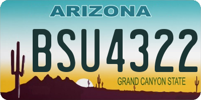 AZ license plate BSU4322