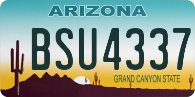 AZ license plate BSU4337