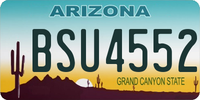 AZ license plate BSU4552