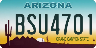 AZ license plate BSU4701