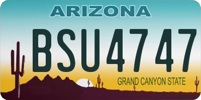 AZ license plate BSU4747