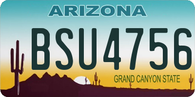 AZ license plate BSU4756