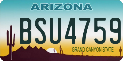 AZ license plate BSU4759