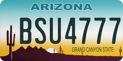 AZ license plate BSU4777