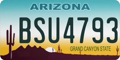 AZ license plate BSU4793