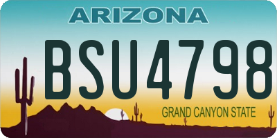 AZ license plate BSU4798
