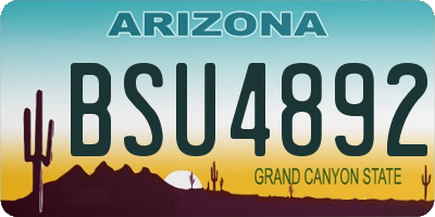 AZ license plate BSU4892
