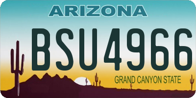 AZ license plate BSU4966