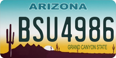 AZ license plate BSU4986